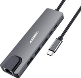 6 IN 1 USB-C HUB: HDMI, ETHERNET, 2x USB 3.0 & 2x USB-C