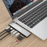 6 IN 1 USB-C HUB: HDMI, Micro/SD KAARTLEZER, 2X USB 3.0 & 2X USB-C PD