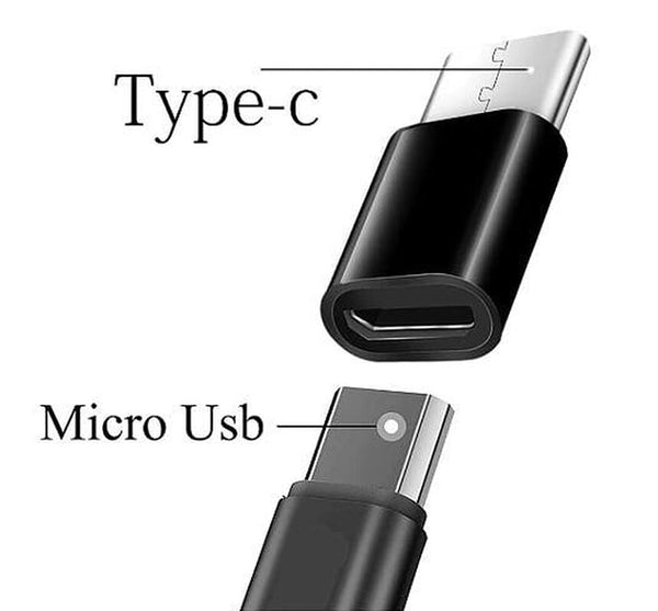 MICRO-USB NAAR USB-C ADAPTER (SET VAN 3) BLACK