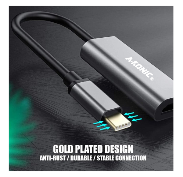 USB-C NAAR HDMI ADAPTER SPACE GREY 4K 60HZ GOLD PLATED