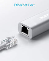 USB-C NAAR ETHERNET LAN NETWERK ADAPTER - SILVER